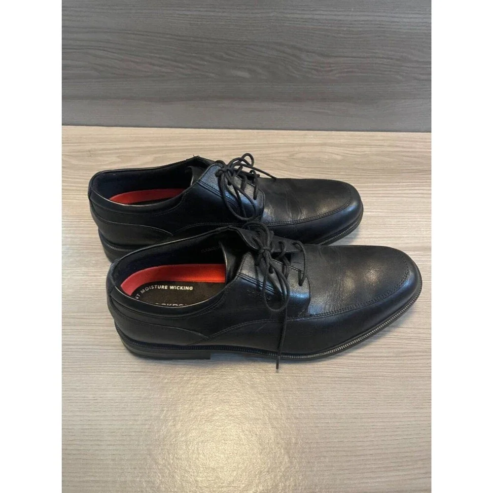 Rockport Hydro-Shield Waterproof Men's Black Leather Dress Shoes Size 11M TruTEC